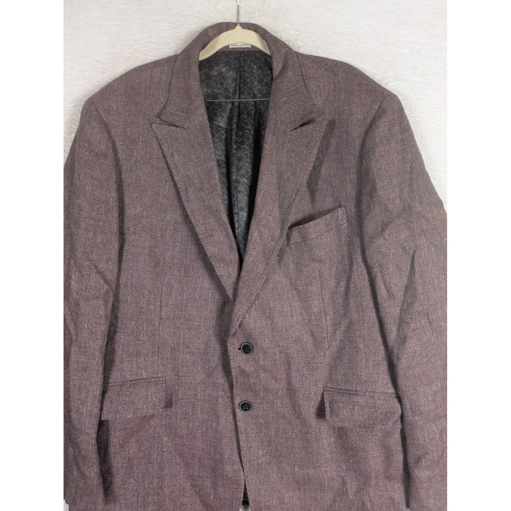 Joseph Abboud Blazer Men's 46 Regular Burgundy Slim Fit Linen Wool Heritage - Picture 4 of 10